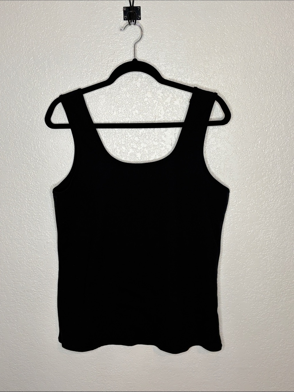 Nordstrom Zella Black Square Neck Ribbed Fitted Tank Activewear Size 1X